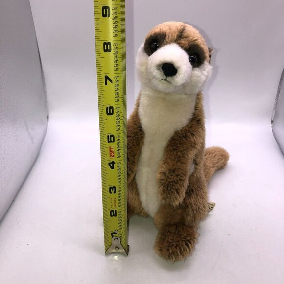 WWF Meerkat Plush Stuffed Animal 8" Teddy Bear Toy Tan Brown Cream Standing - Picture 9 of 10